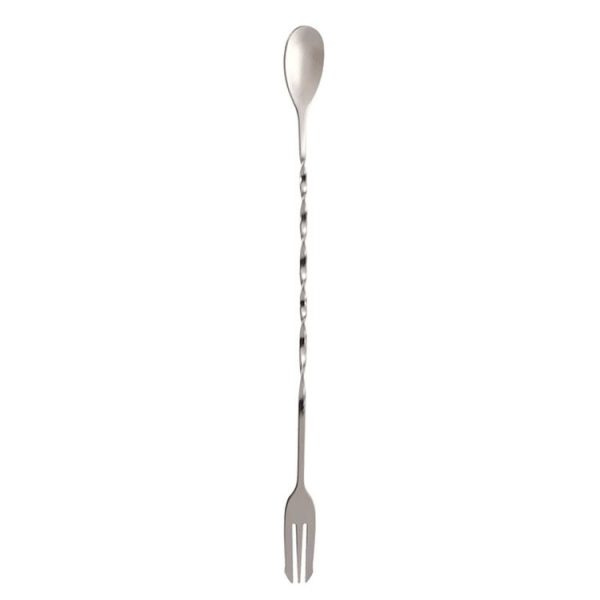 Small 410 Stainless Steel Double Head Spoon Thread Cocktail Mixing Spoon, Color: Stainless Steel Color
