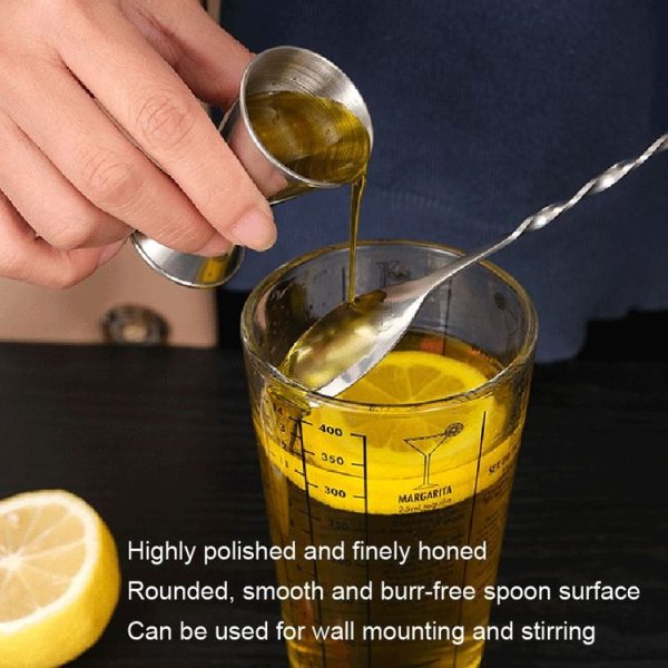Small 410 Stainless Steel Double Head Spoon Thread Cocktail Mixing Spoon, Color: Stainless Steel Color - Image 7