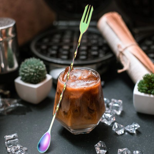 Small 410 Stainless Steel Double Head Spoon Thread Cocktail Mixing Spoon, Color: Stainless Steel Color - Image 8