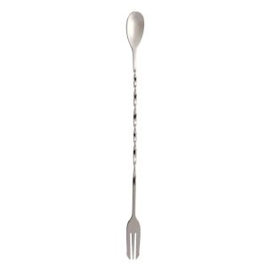Large 410 Stainless Steel Double Head Spoon Thread Cocktail Mixing Spoon, Color: Stainless Steel Color