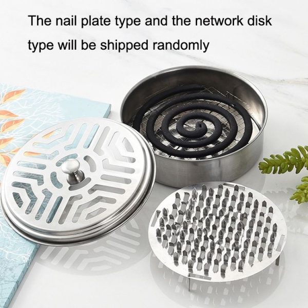 Stainless Steel Mosquito Incense Tray Holder Household Fireproof Mosquito Incense Box With Cover (As Show) - Image 2