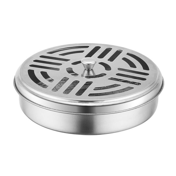 Stainless Steel Mosquito Incense Tray Holder Household Fireproof Mosquito Incense Box With Cover (As Show) - Image 3