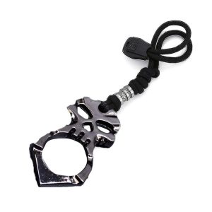 Rose Thorn Single Finger Buckle Self-defense Broken Window Keychain (Black)