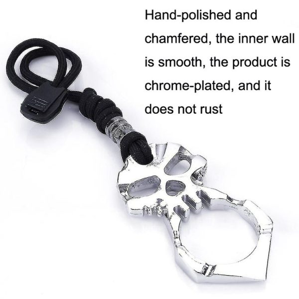 Rose Thorn Single Finger Buckle Self-defense Broken Window Keychain (Black) - Image 3
