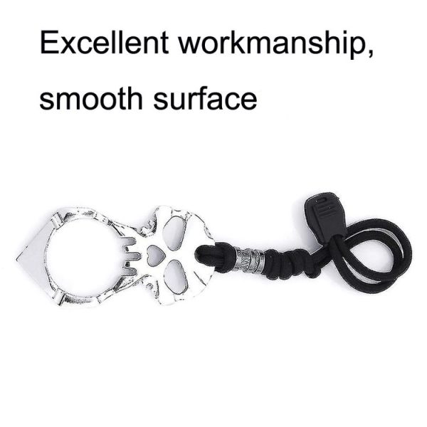 Rose Thorn Single Finger Buckle Self-defense Broken Window Keychain (Black) - Image 4