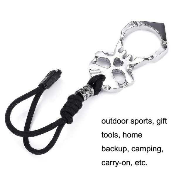 Rose Thorn Single Finger Buckle Self-defense Broken Window Keychain (Black) - Image 5