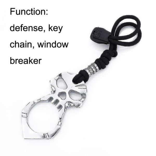 Rose Thorn Single Finger Buckle Self-defense Broken Window Keychain (Black) - Image 6