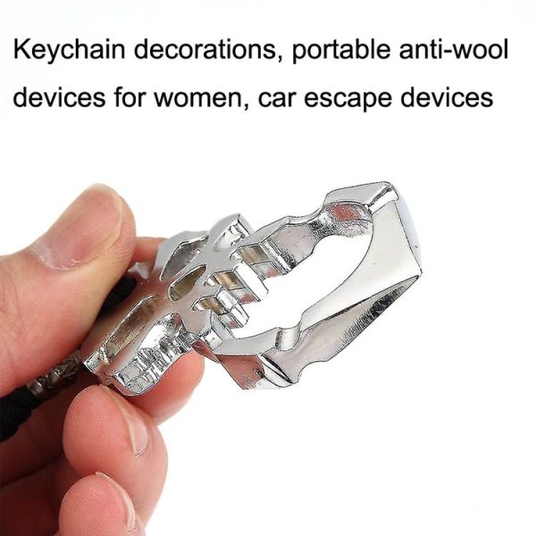 Rose Thorn Single Finger Buckle Self-defense Broken Window Keychain (Black) - Image 7
