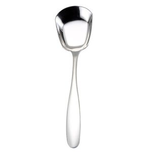 Small 304 Stainless Steel Spoon Glossy Thickened Flat Head Flat Bottom Serving Spoon, Color: Stainless Steel Color