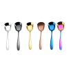 Small 304 Stainless Steel Spoon Glossy Thickened Flat Head Flat Bottom Serving Spoon, Color: Stainless Steel Color - Image 2