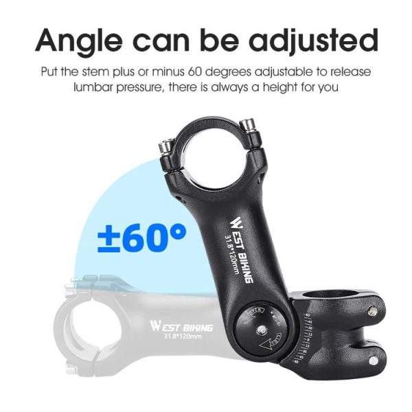 WEST BIKING Mountain Bike Adjustable Handlebar Angle Riser Handlebar Lift Accessories 25.4x100mm - Image 5