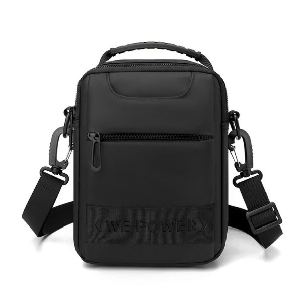 WEPOWER Simple Men Messenger Bag Can Wear Belt Hanging Bag Handheld Shoulder Bag (Black)