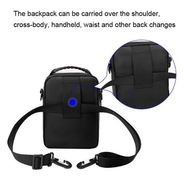 WEPOWER Simple Men Messenger Bag Can Wear Belt Hanging Bag Handheld Shoulder Bag (Black) - Image 6