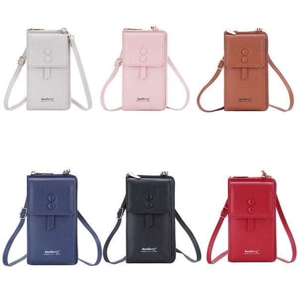 Baellerry Multifunctional Adjustable Crossbody Phone Bag Large Capacity Multi-card Slot Single-shoulder Bag (Pink) - Image 2