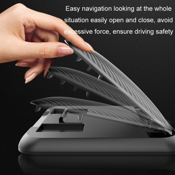 Car Mobile Phone Holder Carbon Fiber Pattern Silicone Dashboard Holder (Black) - Image 11