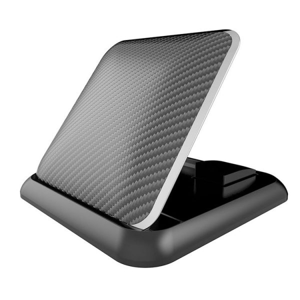 Car Mobile Phone Holder Carbon Fiber Pattern Silicone Dashboard Holder (Black) - Image 2