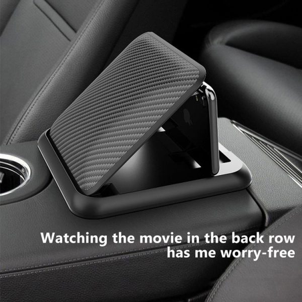 Car Mobile Phone Holder Carbon Fiber Pattern Silicone Dashboard Holder (Black) - Image 8