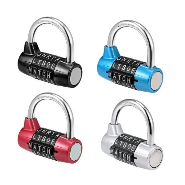 Medium 5-Digit Alphabet Wheel Combination Lock Closet Door Padlock (Blue) - Image 2