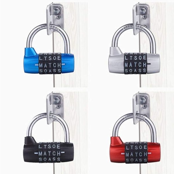 Medium 5-Digit Alphabet Wheel Combination Lock Closet Door Padlock (Blue) - Image 6