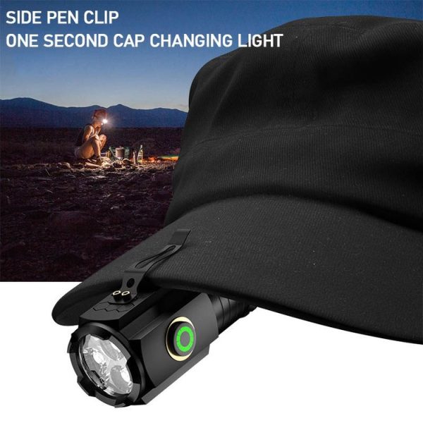 3 LED Mini Flashlight Rechargeable Waterproof 2000LM Super Bright Torch, Spec: Tail Magnet - Image 4