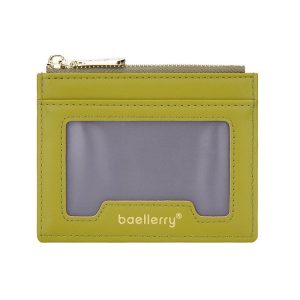 Baellerry Light and Thin Card Bag ID Card Holder Multifunctional Coin Purse (Yellow Green)