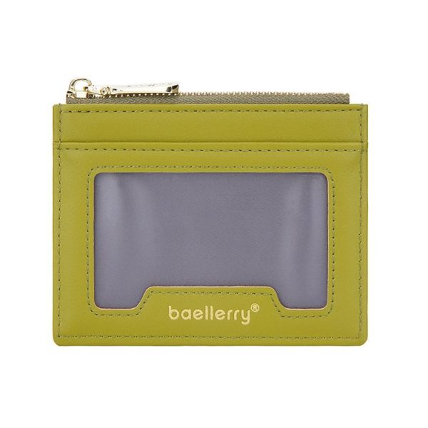 Baellerry Light and Thin Card Bag ID Card Holder Multifunctional Coin Purse (Yellow Green)