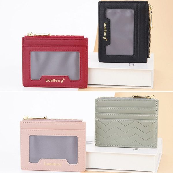 Baellerry Light and Thin Card Bag ID Card Holder Multifunctional Coin Purse (Yellow Green) - Image 7