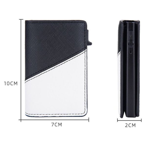 Baellerry RFID Anti-theft Aluminum Box Leather Wallet Side Push Contrasting Antimagnetic Card Holder (Green) - Image 3
