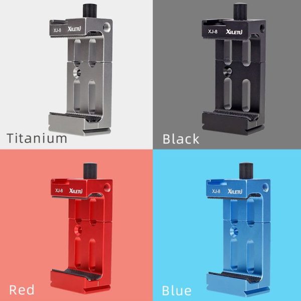 XILETU XJ-8 Aluminum Alloy Camera Head Tripod Mobile Phone Clip (Red) - Image 2