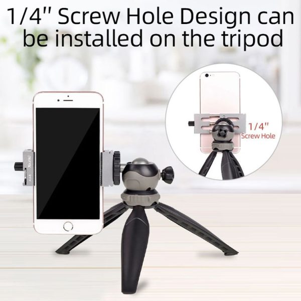 XILETU XJ-8 Aluminum Alloy Camera Head Tripod Mobile Phone Clip (Red) - Image 9