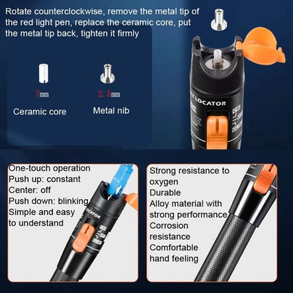 5MW Fiber Red Light Test Pen Red Light Sources Through Optical Pen Optical Fiber Detection - Image 6