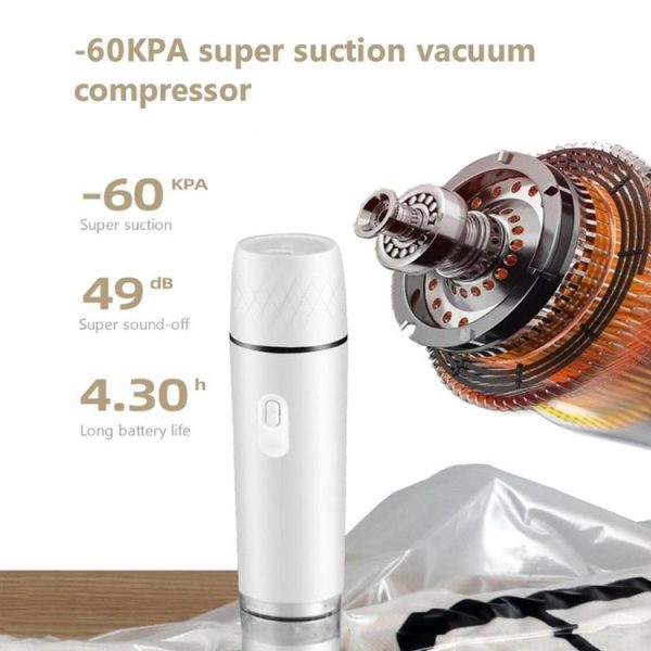 Handheld Vacuum Machine Rechargeable Food Preservation Compression Storage Machine (Black) - Image 3