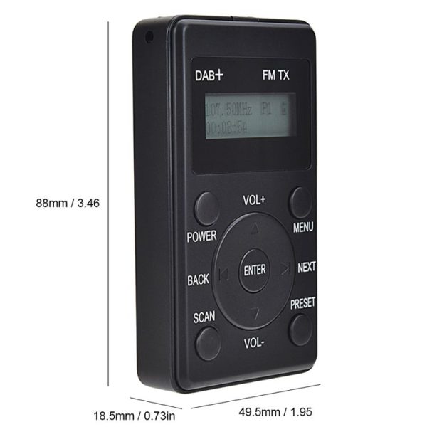 HanRongda HRD-100 Portable Digital Display DAB+ / DAB / FM Radio (Black) - Image 4