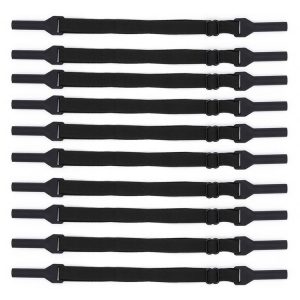 10pcs Short Style Glasses Non-Slip Rope Adjustable Elastic Sports Legs Anti-Drop Fixed Strap (Black)