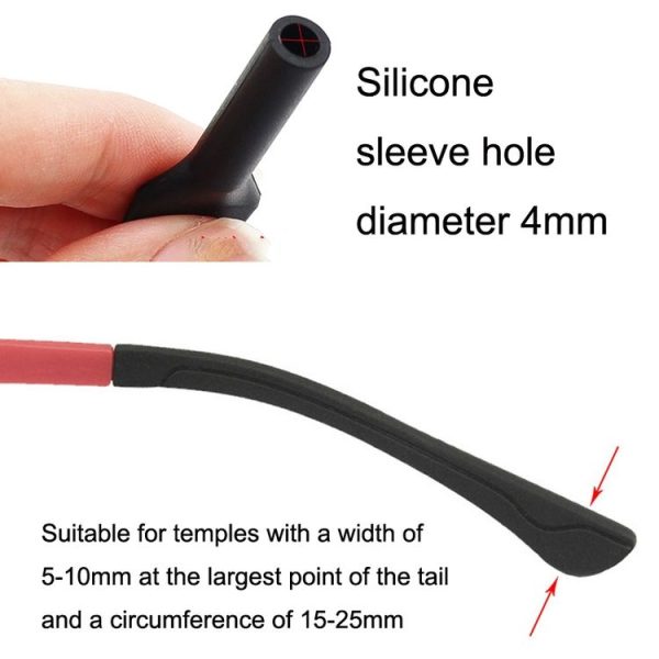 10pcs Short Style Glasses Non-Slip Rope Adjustable Elastic Sports Legs Anti-Drop Fixed Strap (Black) - Image 3