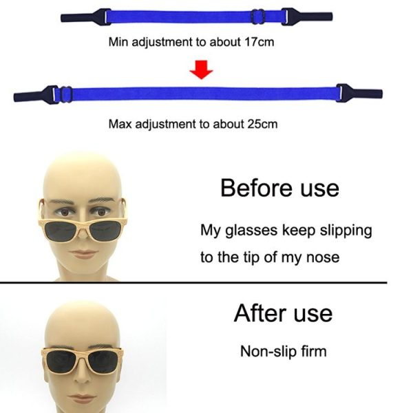 10pcs Short Style Glasses Non-Slip Rope Adjustable Elastic Sports Legs Anti-Drop Fixed Strap (Black) - Image 7