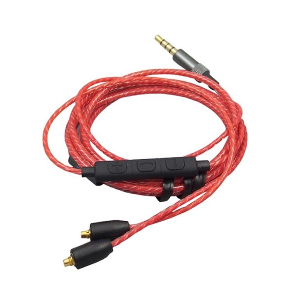 1.2m For Shure MMCX / SE215 / SE535 / SE846 / UE900 Volume Adjustment Headphone Cable (Red)