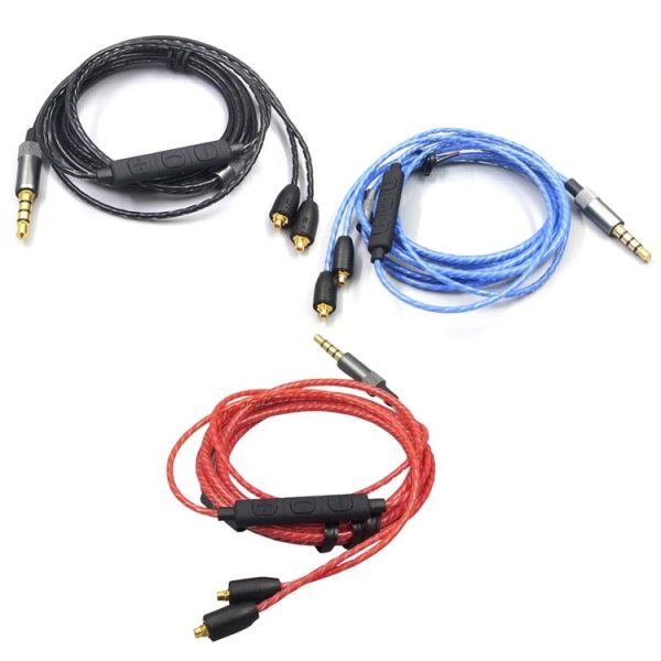 1.2m For Shure MMCX / SE215 / SE535 / SE846 / UE900 Volume Adjustment Headphone Cable (Red) - Image 2