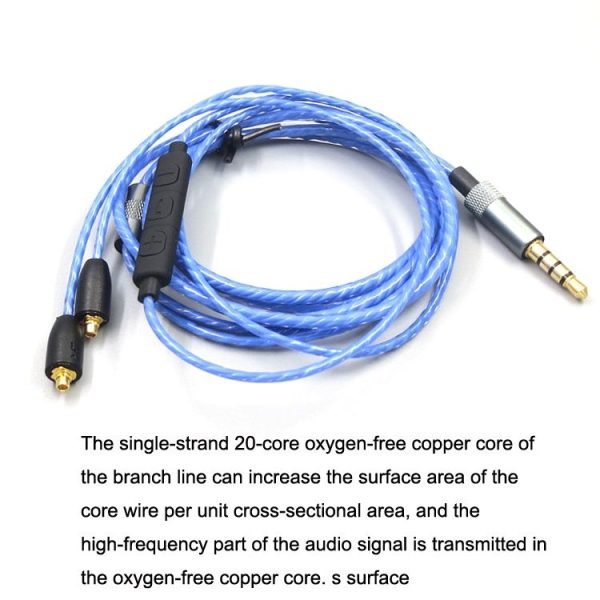 1.2m For Shure MMCX / SE215 / SE535 / SE846 / UE900 Volume Adjustment Headphone Cable (Red) - Image 4