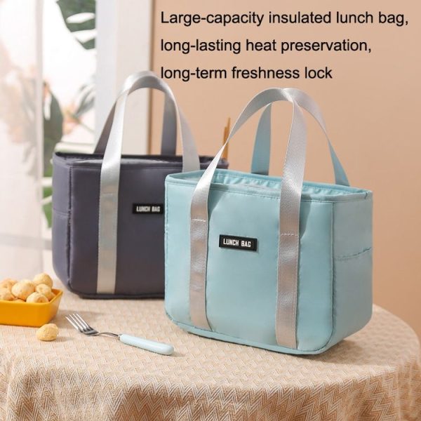 Portable Insulation Bag Waterproof Small Meal Bag Aluminum Foil Thickened Lunch Bag (Grey) - Image 5