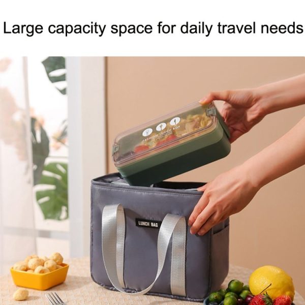 Portable Insulation Bag Waterproof Small Meal Bag Aluminum Foil Thickened Lunch Bag (Grey) - Image 6