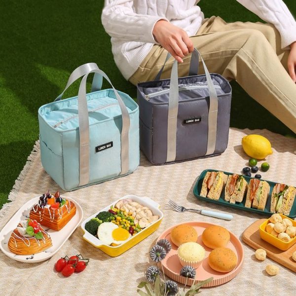 Portable Insulation Bag Waterproof Small Meal Bag Aluminum Foil Thickened Lunch Bag (Grey) - Image 8