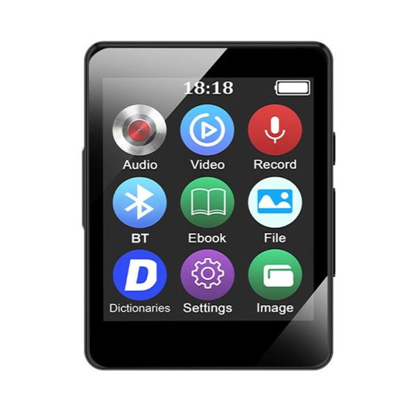 MP3 Music Player Bluetooth 5.0 Ebook Recorder MP4 Walkman Without Memory Card (Black)