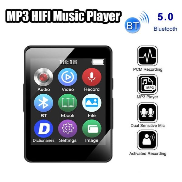 MP3 Music Player Bluetooth 5.0 Ebook Recorder MP4 Walkman Without Memory Card (Black) - Image 5