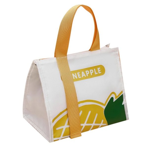 Portable Lunch Box Bag Student Simple Thickened Waterproof Bento Insulation Bag (White)