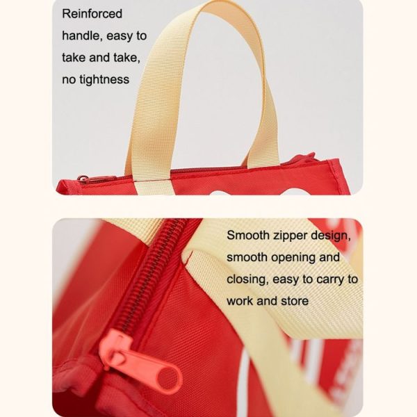 Portable Lunch Box Bag Student Simple Thickened Waterproof Bento Insulation Bag (White) - Image 3