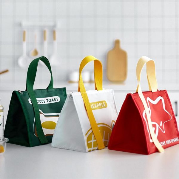 Portable Lunch Box Bag Student Simple Thickened Waterproof Bento Insulation Bag (White) - Image 7