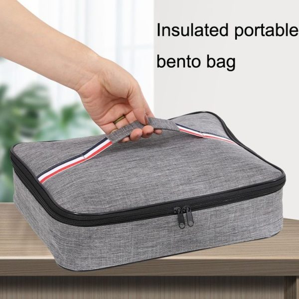 2pcs Small Waterproof Portable Lunch Bag Outdoor Picnic Lunch Box Insulation Bag (Navy) - Image 5