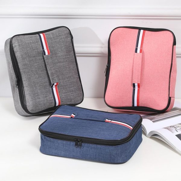 2pcs Small Waterproof Portable Lunch Bag Outdoor Picnic Lunch Box Insulation Bag (Navy) - Image 7