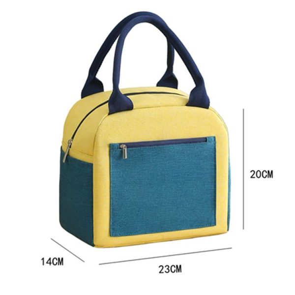 Match Color Cationic Lunch Box Handbag Aluminum Foil Thickened Waterproof Lunch Bag (Blue) - Image 3